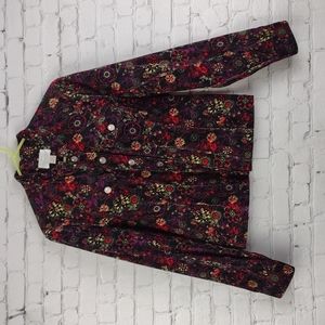 Christopher & Banks Women Stretch Corduroy Button Front Jacket S